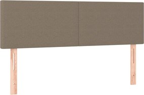 vidaXL Κρεβάτι Boxspring με Στρώμα &amp; LED Taupe 140x190 εκ. Υφασμάτινο