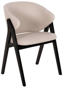 Καρέκλα Hana HM9746.01 55x60x84cm Ύφασμα & Rubberwood Black-Beige Rubberwood,Fabric