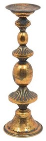 Κηροπήγιο 149-223-030 14x14x43cm Bronze Μέταλλο