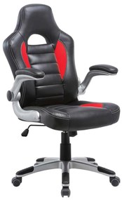 Καρέκλα Γραφείου Bucket BF7950 PU Μαύρο - Κόκκινο 64x68x108/118cm