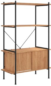 vidaXL Ραφιέρα 4 Επιπέδων με Ντουλάπι 80x40x130 εκ. Ατσάλι/Επεξ. Ξύλο