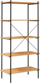 vidaXL Ραφιέρα 5 Επιπέδων Μαύρη και Δρυς 80 x 40 x 163 εκ.