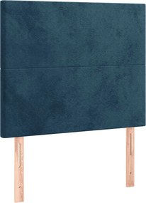 vidaXL Κρεβάτι Boxspring με Στρώμα Σκούρο Μπλε 90x190 εκ. Βελούδινο