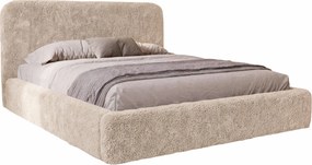 Επενδυμένο κρεβάτι Livia-Μπεζ-180 x 200