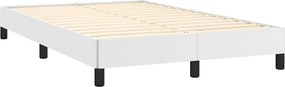 vidaXL Κρεβάτι Boxspring με Στρώμα &amp; LED Λευκό 120x190 εκ. Συνθ. Δέρμα