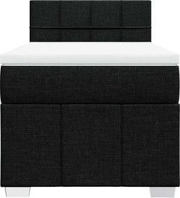 vidaXL Κρεβάτι Boxspring με Στρώμα Μαύρο 80 x 200 εκ. Υφασμάτινο