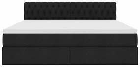 vidaXL Κρεβάτι με αποθηκευτικό χώρο και στρώμα Μαύρο 180 x 200 cm
