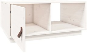 vidaXL Τραπεζάκι Σαλονιού Λευκό 80x50x35,5 εκ από Μασίφ Ξύλο Πεύκου