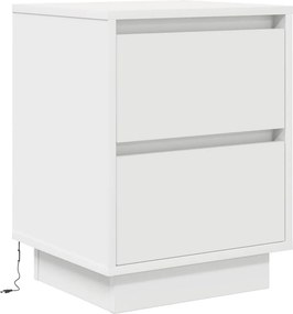 vidaXL Κομοδίνα με φώτα LED 2 τεμάχια Λευκό 38x34x50 cm