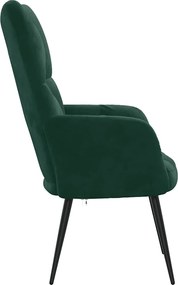 vidaXL Πολυθρόνα Relax Σκούρο Πράσινο Βελούδινη