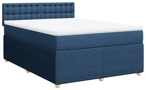 ΚΡΕΒΑΤΙ BOXSPRING ΜΕ ΣΤΡΩΜΑ ΜΠΛΕ 140X190 ΕΚ. ΥΦΑΣΜΑΤΙΝΟ 3289771