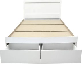 Κρεβάτι Olympus pakoworld με συρτάρι σε λευκή απόχρωση 120x200εκ