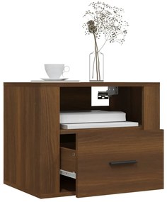 vidaXL Κομοδίνα Επιτοίχια 2 τεμ. Καφέ Δρυς 50x36x40 εκ.