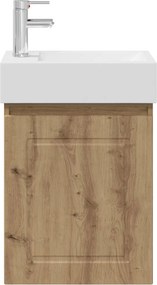 vidaXL Μονάδα μπάνιου με βρύση Artisan Δρυς 45,5 x 22,5 x 84 εκ