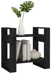 vidaXL Βιβλιοθήκη/Διαχωριστικό Χώρου Μαύρο 60x35x57 εκ. Μασίφ Πεύκο