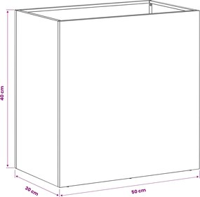 vidaXL Γλάστρα Κήπου Ασημί 50 x 30 x 40 εκ. Γαλβανισμένος Χάλυβας