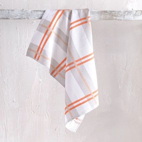 Πετσέτα Κουζίνας Emilia Grey-Orange Ρυθμός 50x70cm 100% Βαμβάκι