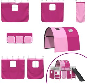 vidaXL Λευκό και Ρόζ 99,5 x 200 εκ.