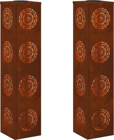 vidaXL Ηλιακό LED Φως Δρόμου 2 pcs Θερμό λευκό 18 x 18 x 80 εκ.