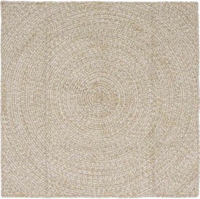 vidaXL Χαλιά χώρου Φυσικό και Λευκό 120 x 120 cm Γιούτα