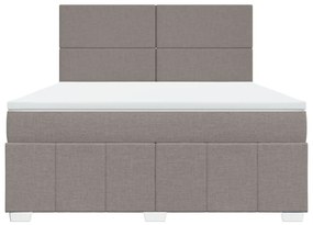 Κρεβάτι Boxspring με Στρώμα Taupe 180x200 εκ. Υφασμάτινο - Μπεζ-Γκρι