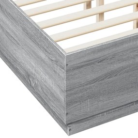 vidaXL Πλαίσιο Κρεβατιού Γκρι Sonoma 140x190 εκ. Επεξεργασμένο Ξύλο