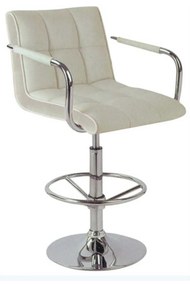 Σκαμπό Μπαρ Bar/54 Cream 43-2238 52X55X59/83cm Metal, Technoderma