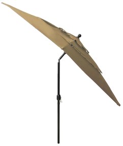 Ομπρέλα 3 Επιπέδων Taupe 2,5 x 2,5 μ με Ιστό Αλουμινίου - Μπεζ-Γκρι