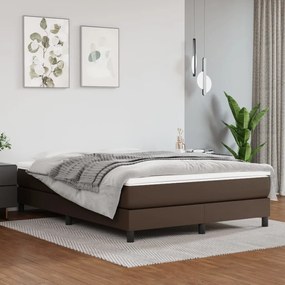 Πλαίσιο Κρεβατιού Boxspring Καφέ 140x200 εκ. Συνθετικό Δέρμα