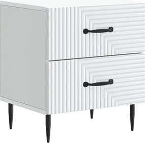 vidaXL Κομοδίνο 2 τεμ. Λευκό 43 x 34,5 x 47,5 εκ Επεξεργασμένο Ξύλο