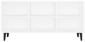 vidaXL Έπιπλο Τηλεόρασης Καπνιστή Λευκό 103,5x30x50 εκ Μεταλλικά Πόδια