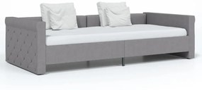 vidaXL Καναπές Κρεβάτι με Έξοδο USB Ανοιχτό Γκρι 90x200εκ. Υφασμάτινος