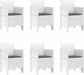 vidaXL Σέτ φαγητού για κήπο 7 pcs Λευκό Πολυπροπυλένιο