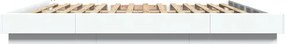 vidaXL Πλαίσιο Κρεβατιού με Φώτα LED Λευκό 180x200 εκ. Επεξ. Ξύλο