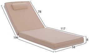 ΜΑΞΙΛΑΡΙ ΞΑΠΛΩΣΤΡΑΣ POLYESTER CHIOS ΜΠΕΖ HM11236.01P 196(117+1+78)x58x8 εκ. - HM5729.01P  +HM11228