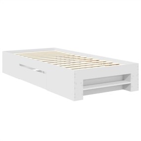 vidaXL Σκελετός Κρεβατιού Λευκό 90 x 200 cm Επεξεργασμένο Ξύλο