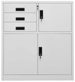 vidaXL Ντουλάπα Γραφείου Ανοιχτό Γκρι 90 x 40 x 102 εκ. Ατσάλινη