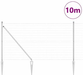 vidaXL Τεντώτο με στήριγμα Ασημί 1 x 10 m Ατσάλι