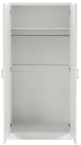 Ντουλάπα ρούχων δίφυλλη REAL χρώμα λευκό 80x42.5x180.5