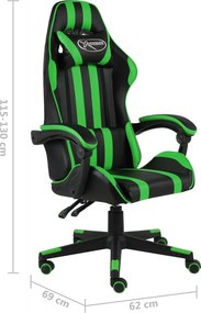 vidaXL Καρέκλα Racing Μαύρο / Πράσινο από Συνθετικό Δέρμα