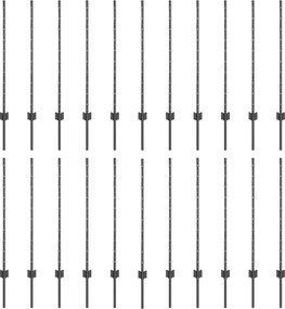 vidaXL Ενσωματωμένος Πόλος Φράχτη 22 τμχ. Γκρι 140 cm