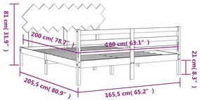 ΠΛΑΙΣΙΟ ΚΡΕΒΑΤΙΟΥ ΜΕ ΚΕΦΑΛΑΡΙ ΛΕΥΚΟ 160X200 ΕΚ. ΜΑΣΙΦ ΞΥΛΟ 3195297