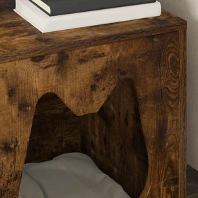 vidaXL Σπίτι Γάτας Καπνιστό Δρύς 42,5 x 40 x 53,5 εκ