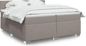 vidaXL Κρεβάτι Boxspring με Στρώμα Taupe 200x200 εκ. Υφασμάτινο
