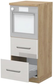 Επιδαπέδιο ντουλάπι φούρνου ψηλό Modena K14-60-2MB-Δρυς - Γκρι ανοιχτό - 60.00Χ60.00Χ148.00cm