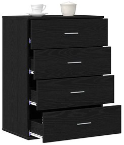 vidaXL Πλαϊνό γραφείο Μαύρη δρυς 60 x 39 x 80 εκ Επεξεργασμένο ξύλο