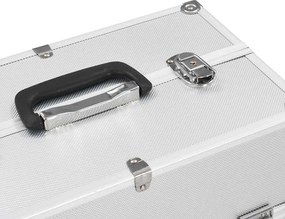 vidaXL Βαλίτσα Μακιγιάζ Ασημί 38x23x34 εκ. Αλουμινίου