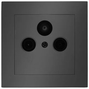 Πρίζα 3 Εξόδων ΤV SA FM Ενδιάμεση Πλήρης Lumen-15-0161-Ανθρακί 15-0161