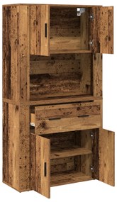 vidaXL Υψηλό ντουλάπι Παλαιού Ξύλου 80x33x150 cm Κατασκευασμένο Υλικό
