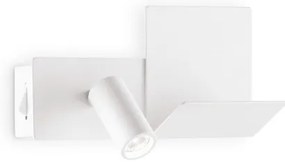 Απλίκα Φωτιστικό Τοίχου LED 3W Λευκό Reading Light Αριστερά USB Komodo 291789 Ideal Lux 291789